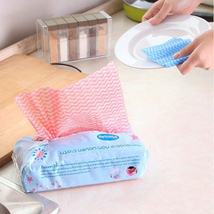 80 Sheet Pull-type Environmental Protection Disposable Non-woven DishCloth (Blue)