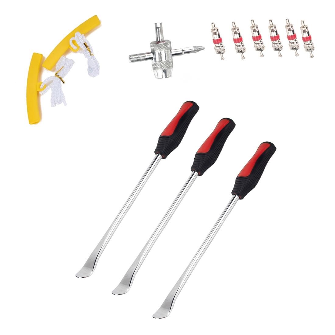 12 in 1 Car / Motorcycle Tire Repair Tool Spoon Tire Spoons Lever Tire Changing Tools with Yellow Tyre Protector