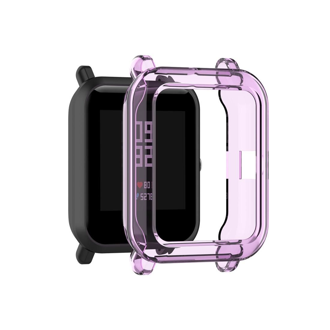 For Amazfit Bip Lite Version 1S / Bip S Transparent TPU Watch Protective Case (Transparent Purple)
