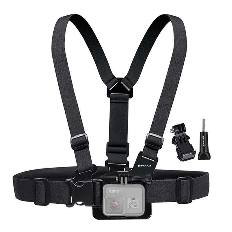 PULUZ Adjustable Body Mount Belt Chest Strap with J Hook Mount & Long Screw for GoPro HERO9 Black / HERO8 Black / HERO7 /6 /5 /5 Session /4 Session /4 /3+ /3 /2 /1, Xiaoyi and Other Action Cameras (Style1)