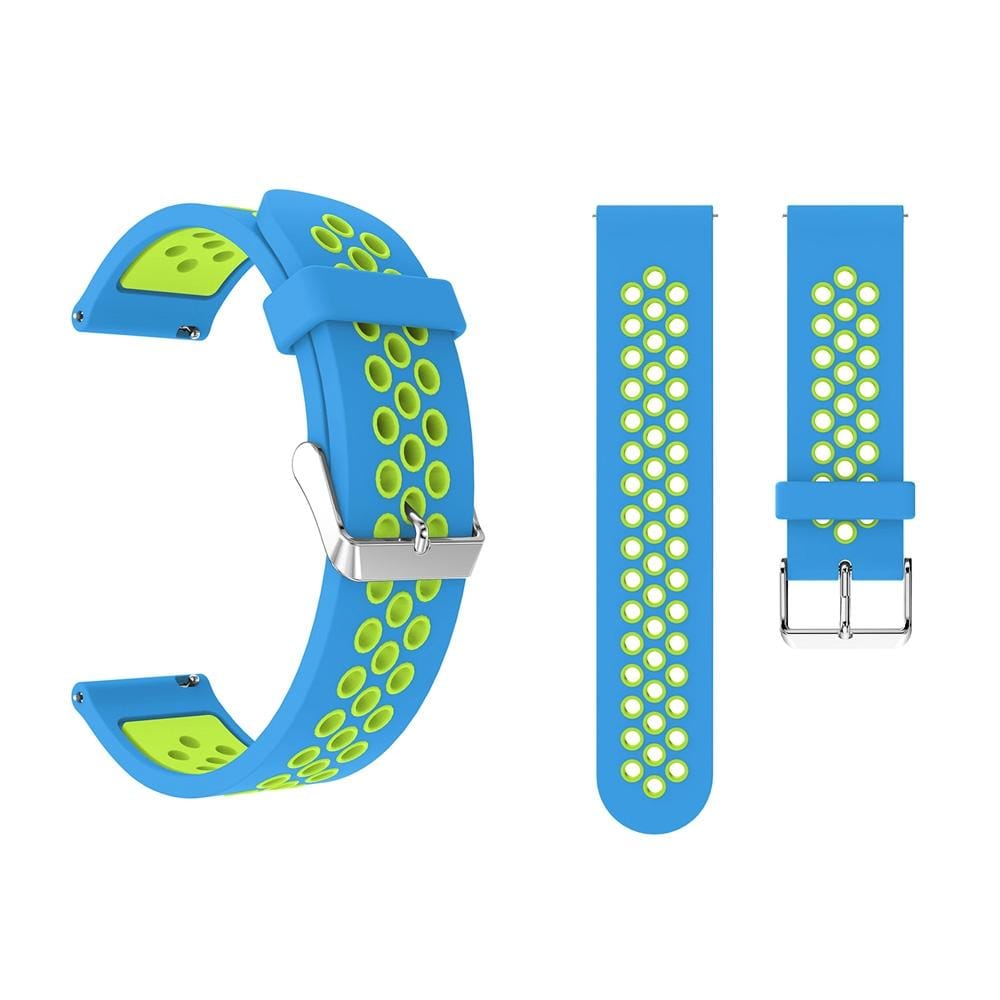 Metal Buckle Two-color Round Hole Silicone Wrist Strap Watch Band for Galaxy Watch Active 20mm (Style12)