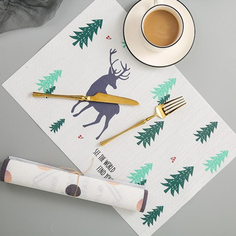 Simple Children Cute Cartoon Placemats Complementary Food Mats Waterproof and Oil Proof Insulation Coasters (Point)