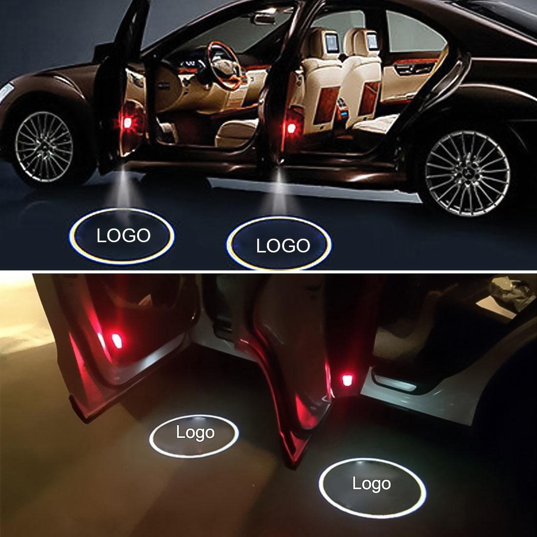 2 PCS DC12V 2W Car Door Logo Light Brand Shadow Lights Courtesy Lamp for Mitsubishi Pajero 2008-2016