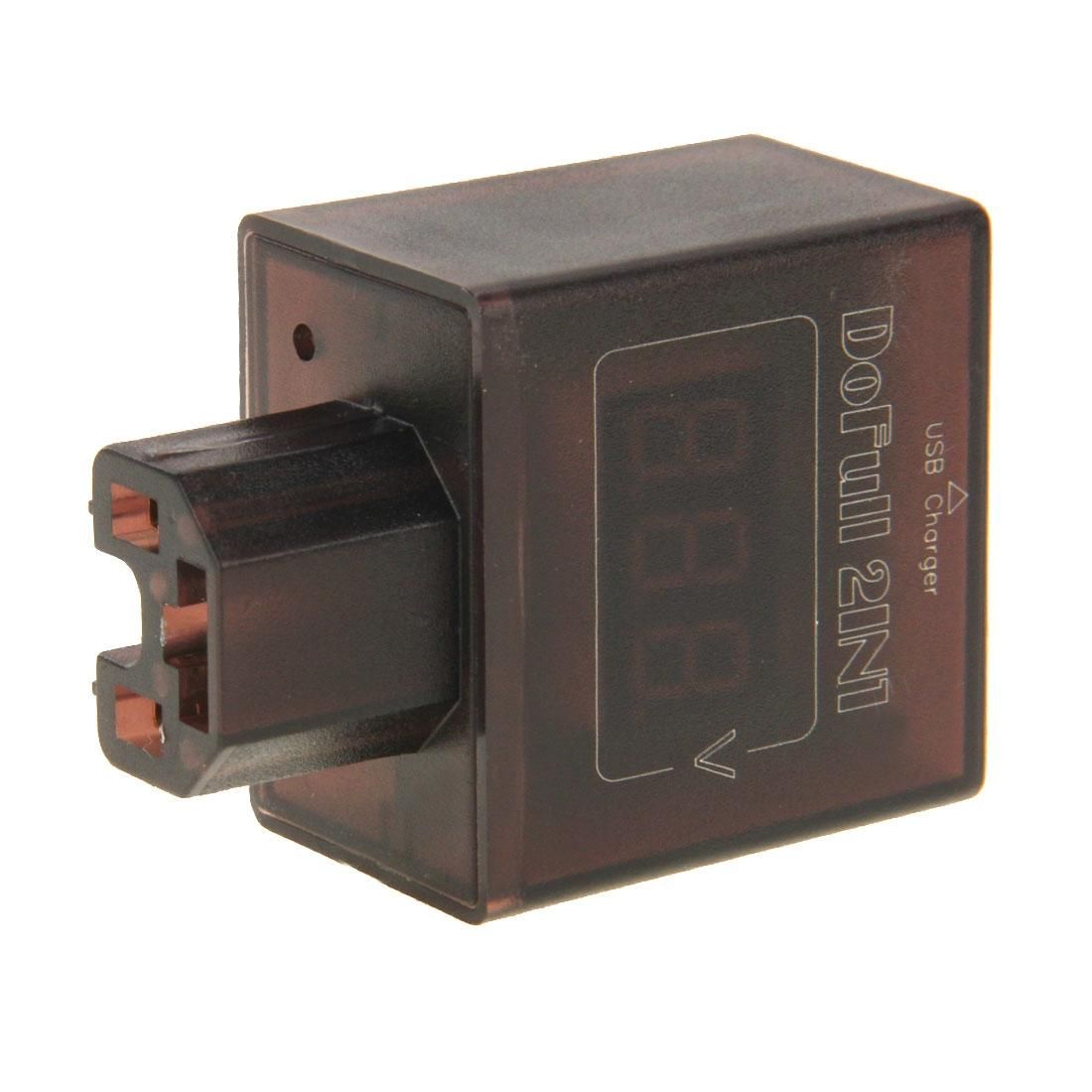 DF-02-PV 2 in 1 DoFULL Blue Display Digital Voltmeter + USB Charger for Electric Bicycle / Mobile Phone (Style2)