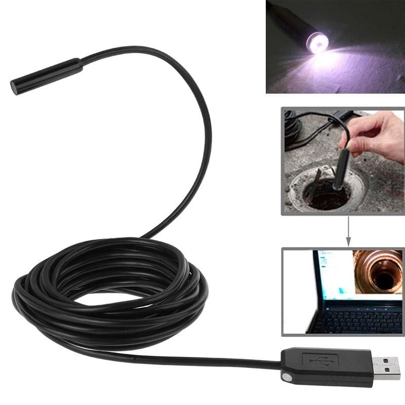 Waterproof USB Endoscope Inspection Camera with 6 LED for Parts of OTG Function Android Mobile Phone, Length: 5m, Lens Diameter: 9mm (Black)