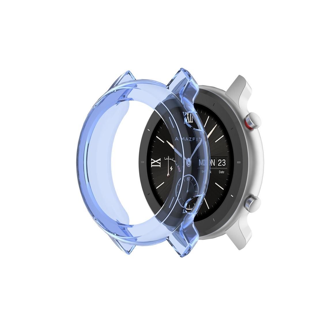 For Huami Amazfit GTR 42mm TPU Half Case Watch Case (Transparent Blue)