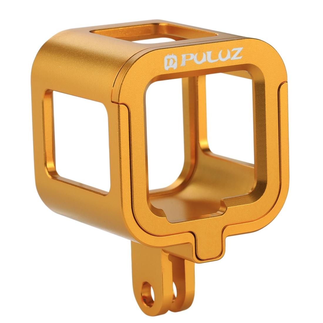 PULUZ Housing Shell CNC Aluminum Alloy Protective Cage with Insurance Frame for GoPro HERO5 Session /HERO4 Session /HERO Session (Gold)