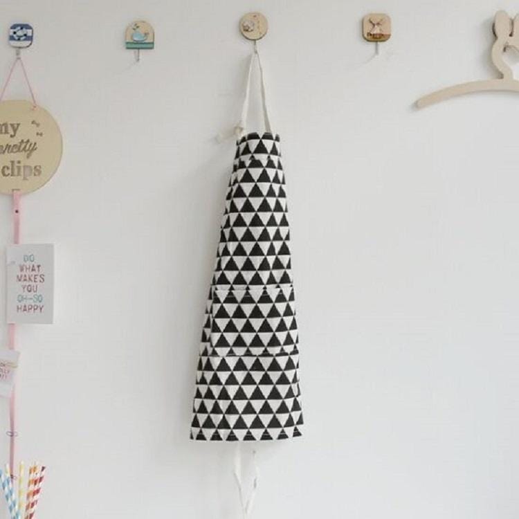 Geometric Pattern Parent-child Waterproof Oil-proof Apron, Style:Black Triangle-child
