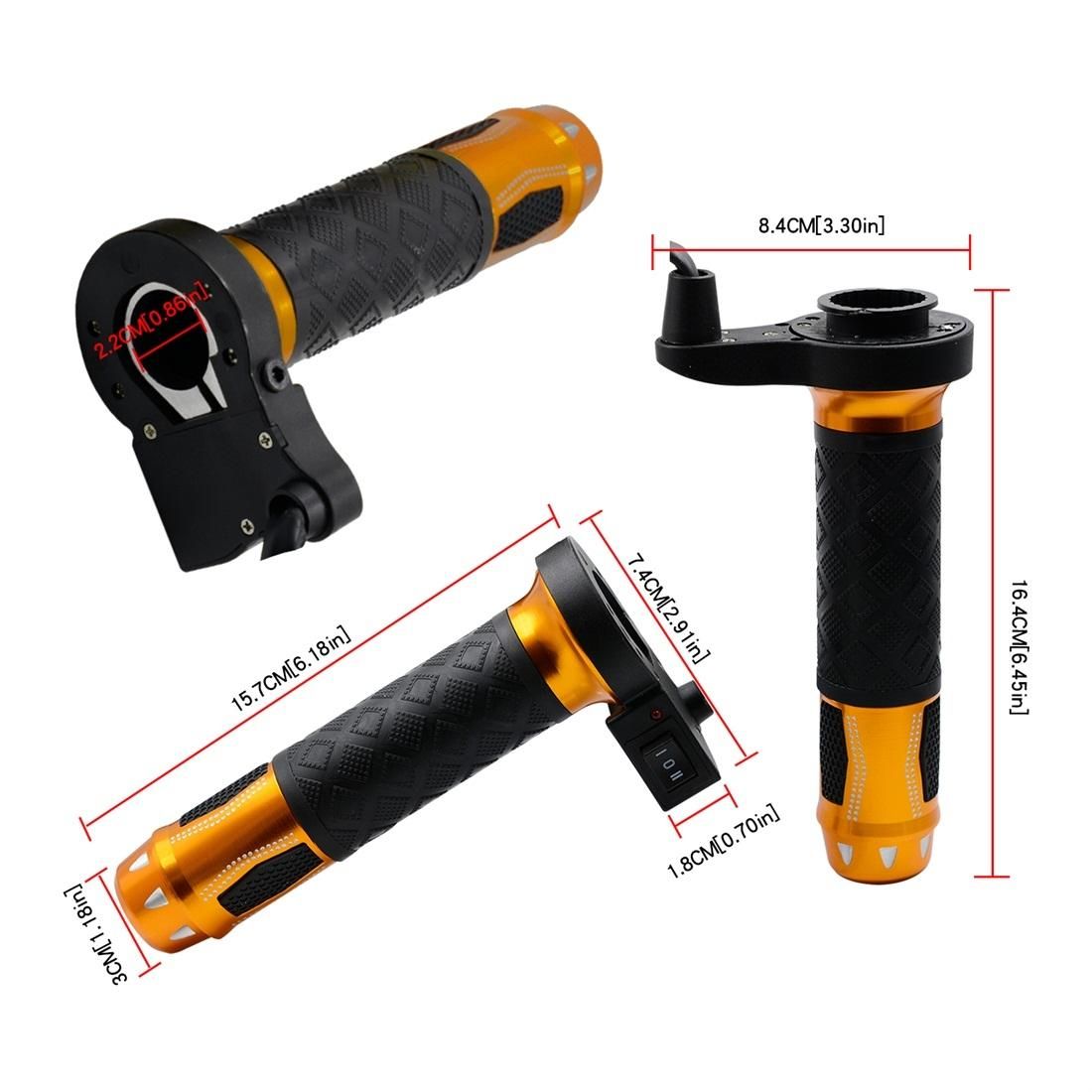 CS-764A3 12V Motorcycle Scooter Aluminum Alloy Electric Hand Grip Cover Heated Grip Handlebar (Red)