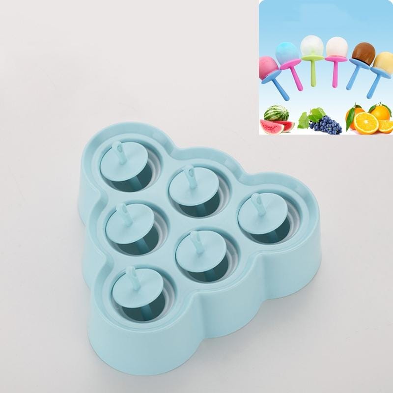Mini DIY Creative Popsicle Mould Environmentally Friendly Silicone Ice Cube Ice Cream Mould, Style:Triangle (Pink)
