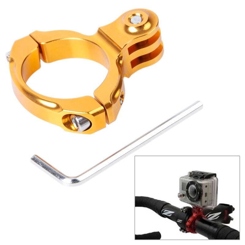 TMC HR87 Bike Aluminum Handle Bar Standard Mount for GoPro HERO6 /5 /5 Session /4 Session /4 /3+ /3 /2 /1, Xiaoyi and Other Action Cameras, Internal Diameter: 31.8mm (Gold)