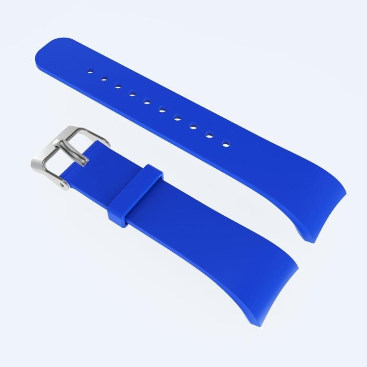 Solid Color Leather Wrist Strap Watch Band for Galaxy Gear Fit2 R360 (Blue)