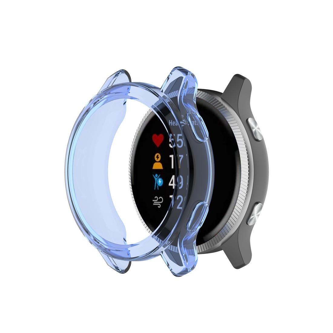 For Garmin Venu TPU Wrapped Empty Half Case Watch Case (Transparent Blue)