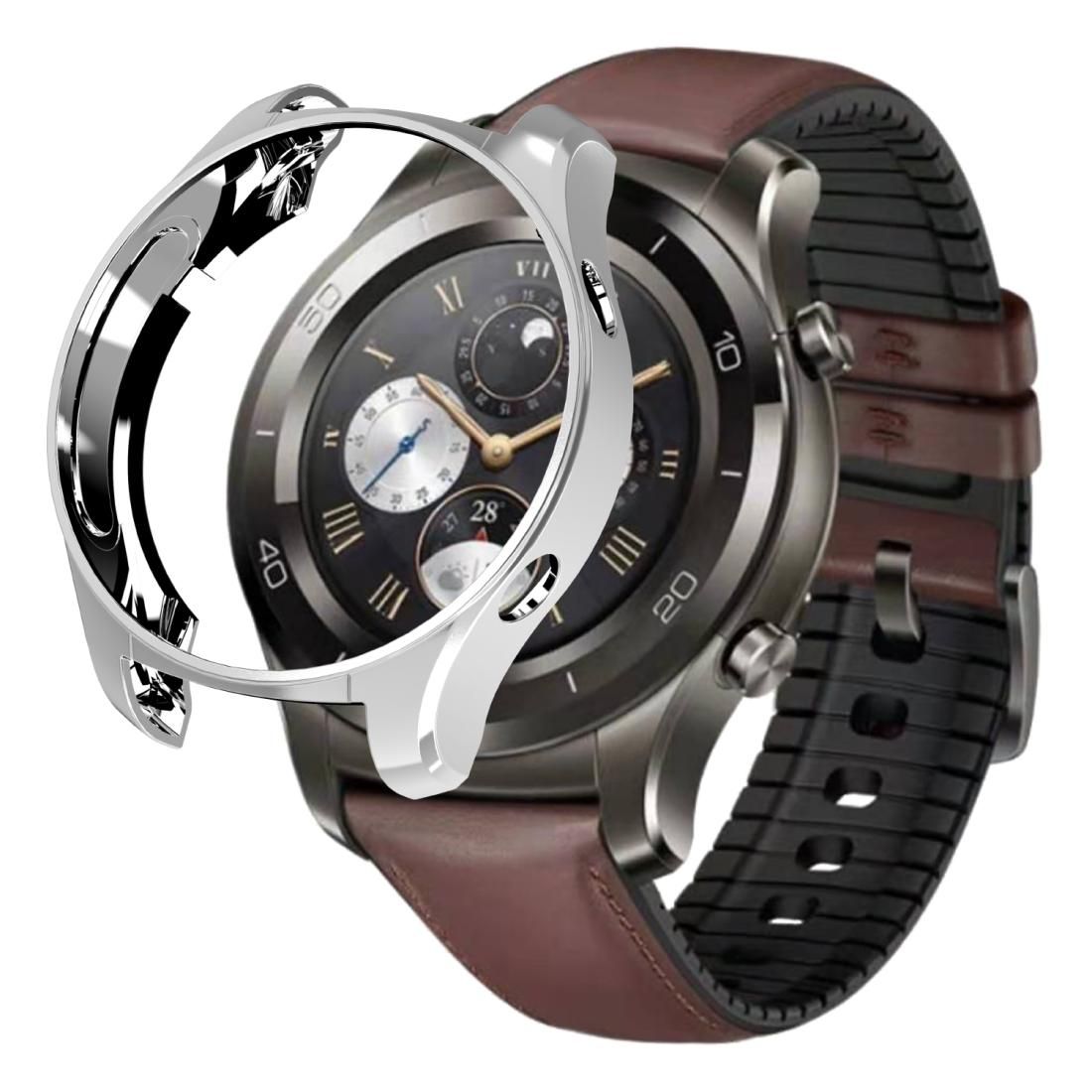 For Huawei Watch 2 Pro Plating TPU Half-package Protective Shell (Silver)