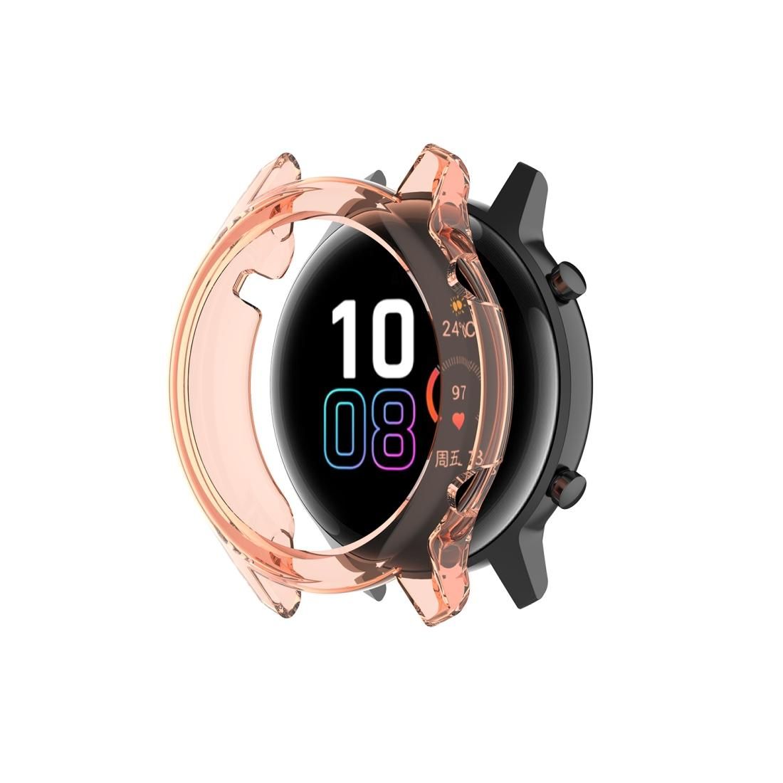 For Huawei Honor Magic watch2 46mm TPU Wrapped Empty Half Case Watch Case (Transparent Orange)