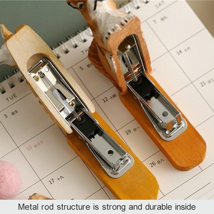24/6 26/6 Handmade Wood Animal Mini Stapler Paper Office School Smart Home Kit (Style7)