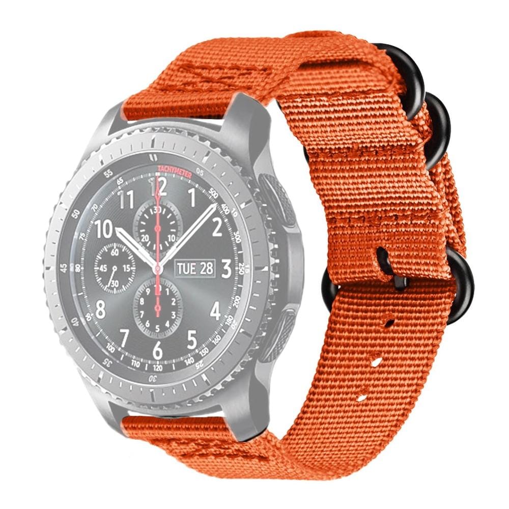 For Samsung Galaxy Watch Active 18mm S3 Nylon Three-ring Strap (Orange)