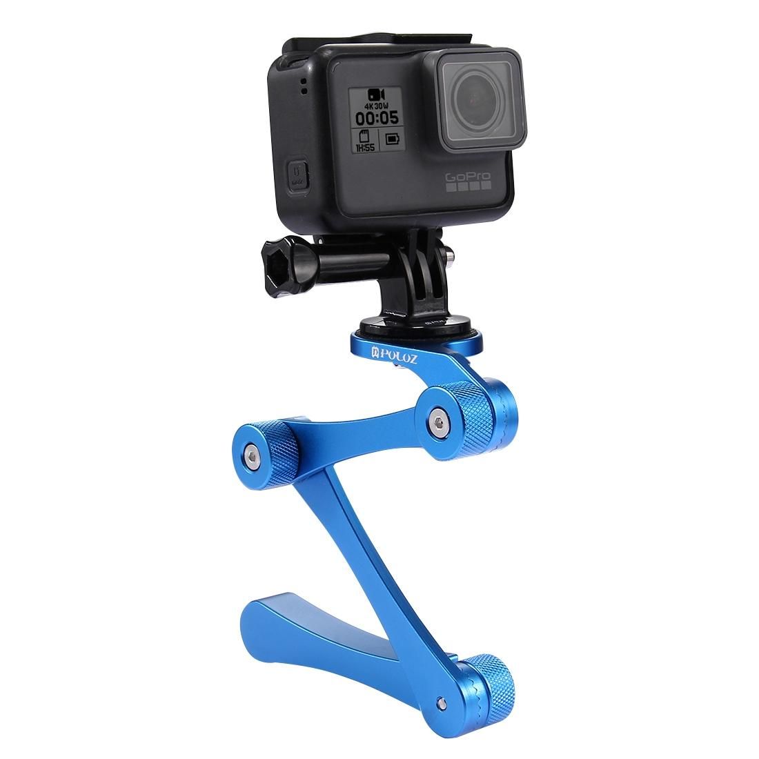 PULUZ CNC Foldable Selfie Stick Handheld Grip for GoPro HERO6 /5 /5 Session /4 Session /4 /3+ /3 /2 /1, Xiaoyi and Other Action Cameras (Blue)