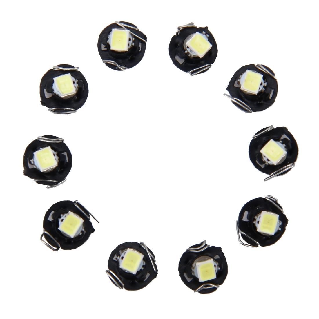 10 PCS 0.5W T3 Wedge Instrument Panel LED Light Dashboard Gauge Cluster Indicator Lamp Bulb (White Light)