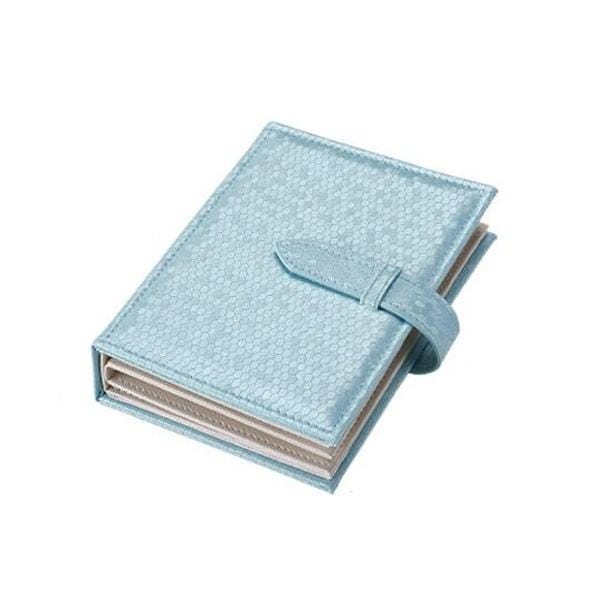 Portable PU Leather Storage Box Necklace Jewelry Display Box Organizer (Blue)
