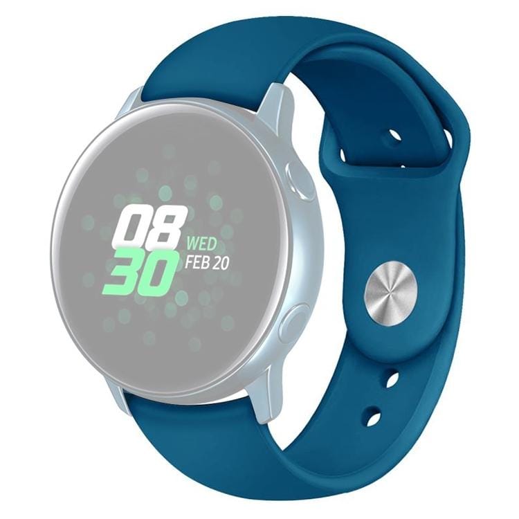 Monochrome Silicone Strap for Apply Samsung Galaxy Watch Active 20mm (Rock Cyan)