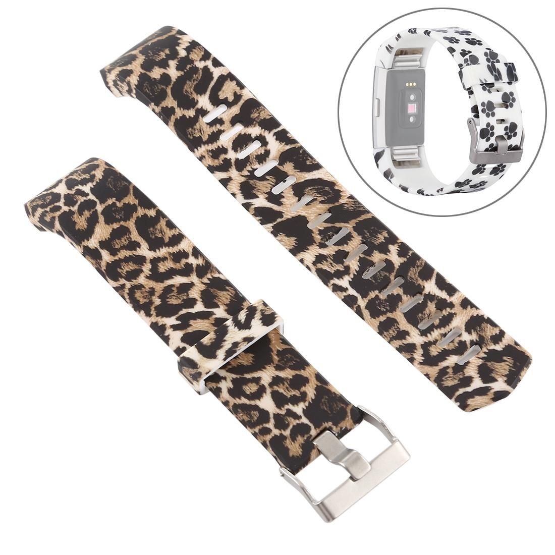 Smart Watch Silicone Printing Wrist Strap Watchband for FITBIT Charge 2 (Coffee)