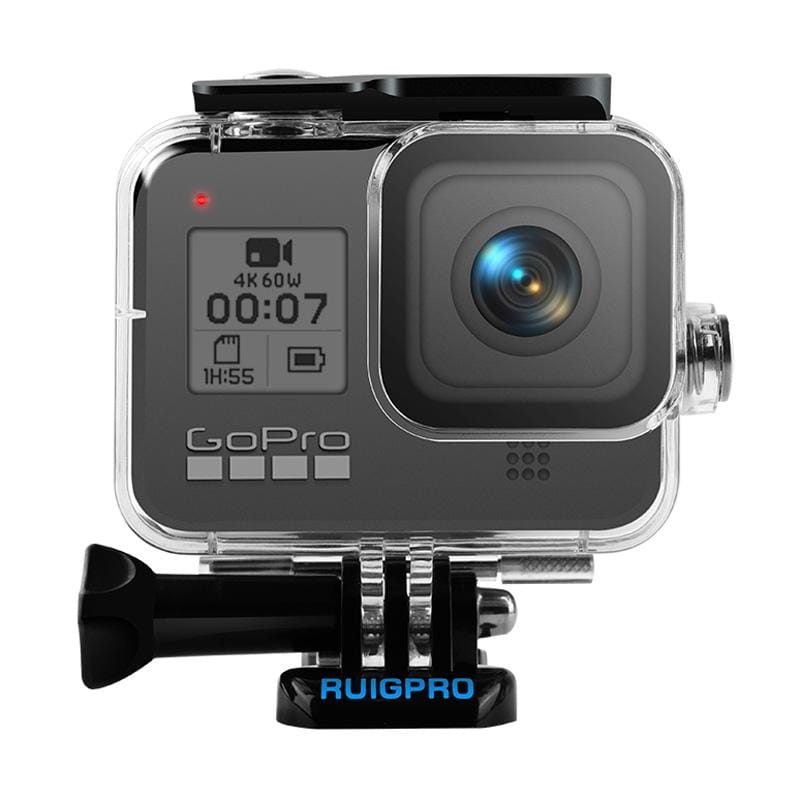 RUIGPRO for GoPro HERO8 Black 45m Waterproof Housing Protective Case with Buckle Basic Mount & Screw (Transparent)
