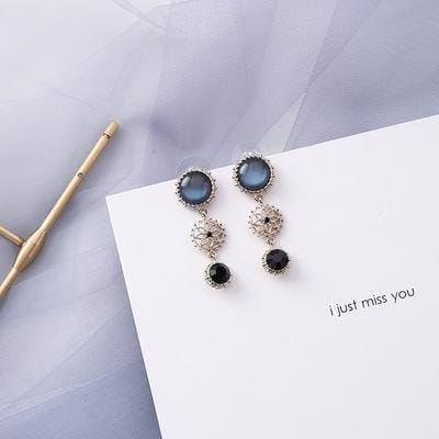 Summer Blue Geometric Acrylic Hollow Drop Earrings for Women Party Beach Jewelry (01100505E)