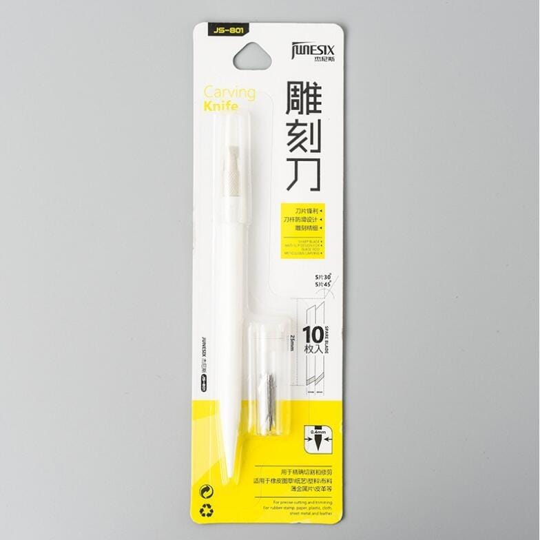 Special Metal Engraving Knife for Rubber Stamp DIY Sticker Special Engraving Pen Knife (White)