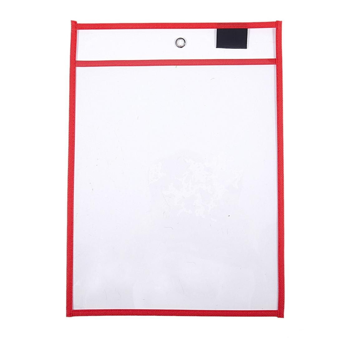6 Pcs ?Erasable Hanging PVCA4 Transparent Sewing Red Document Dry Erase Bag, Size:21�30cm (Red)