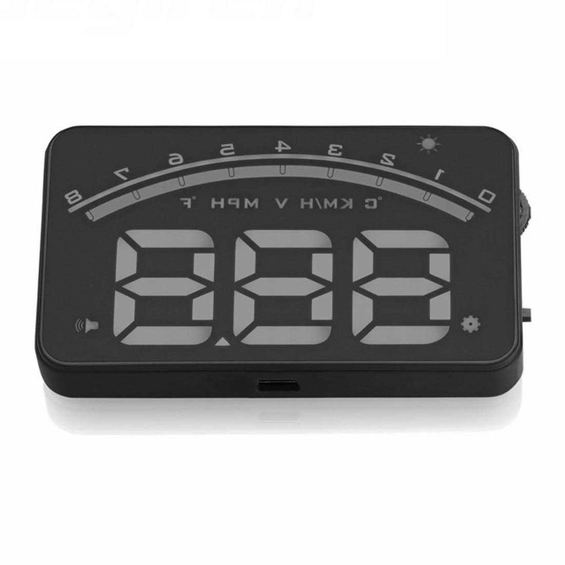 Geyiren M6 HUD 3.0 inch Car Head Up Display with OBDII & EUOBD System,  Speed & Over Speed Alarm, RPM, Water Temperature & High Water Temperature Alarm, Voltage & Low Voltage Alarm, Freely Switch Between kilometers and Miles (Black)