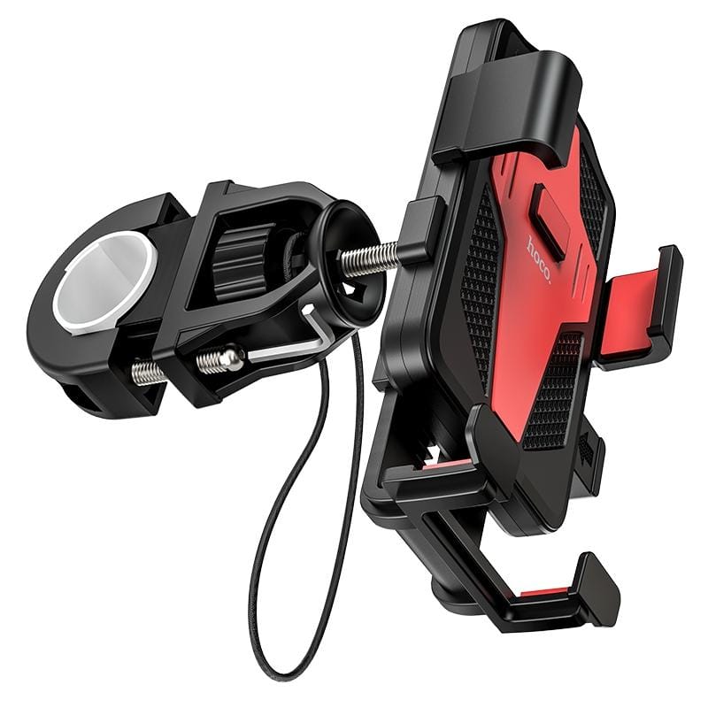 hoco CA73 One-button Bicycle / Motorcycle Universal Bracket Phone Mount (Black Red)
