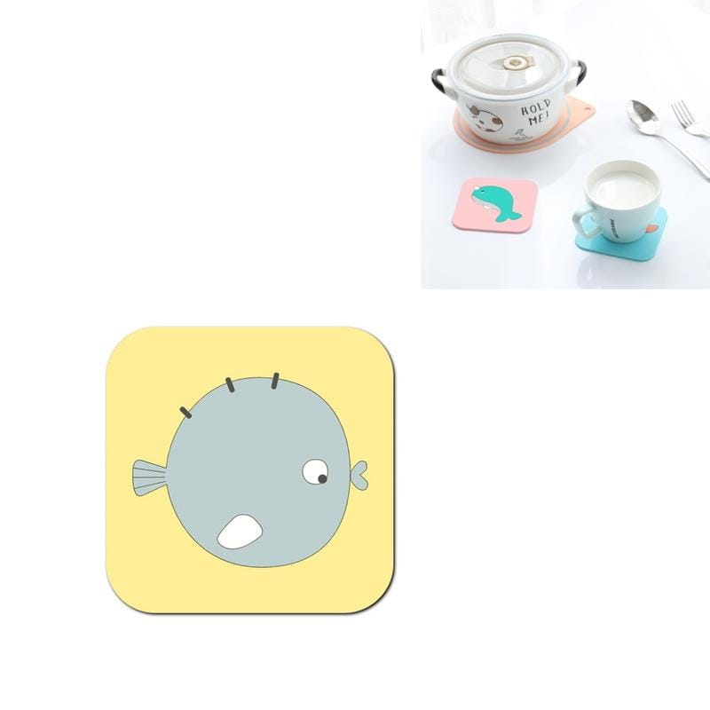 Cartoon Insulation Pad Placemat Anti-scalding Creative Home Cute Bowl Mat PVC Coaster (Little Bear)