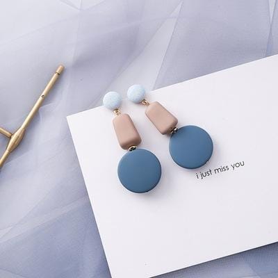 Summer Blue Geometric Acrylic Hollow Drop Earrings for Women Party Beach Jewelry (10073B)