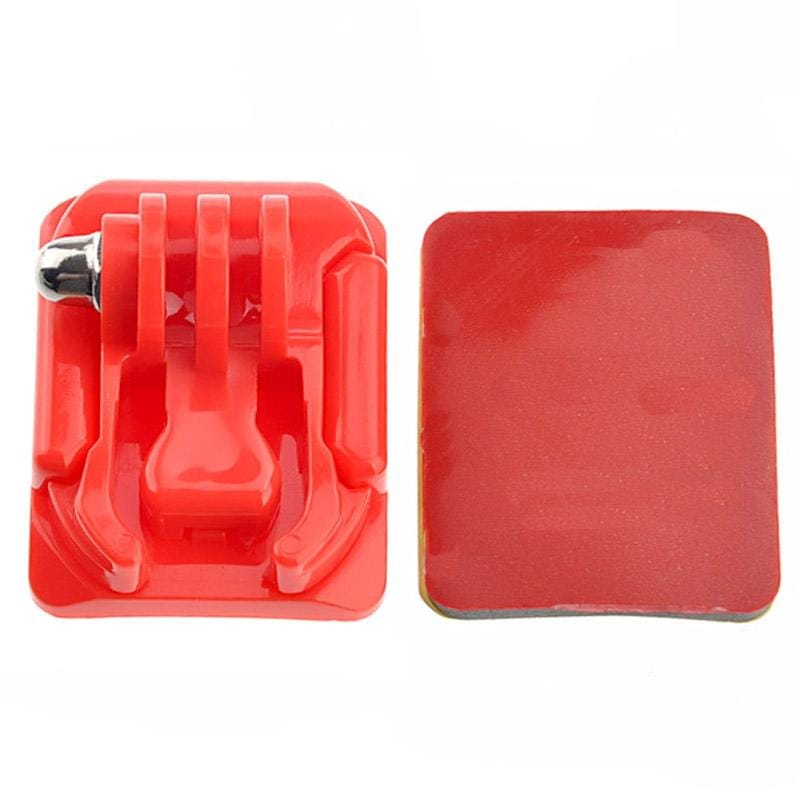 Curved Surface Mount + 3M Mount Stickers for GoPro  NEW HERO /HERO6   /5 /5 Session /4 Session /4 /3+ /3 /2 /1, Xiaoyi and Other Action Cameras (Red)