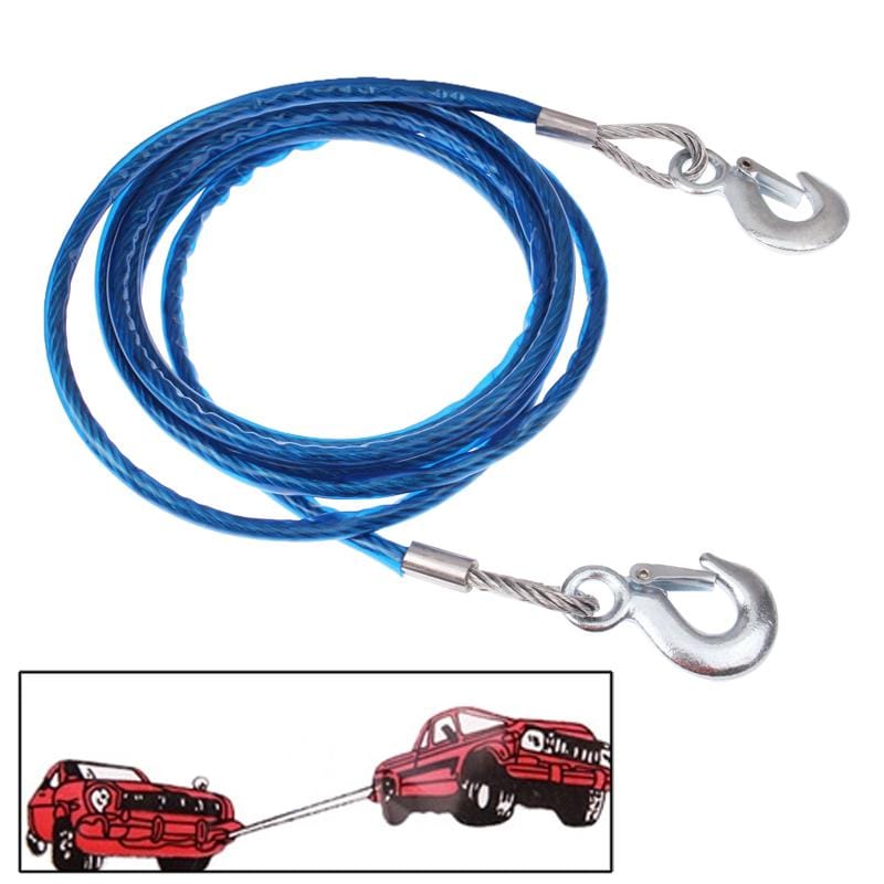 5 Tons Steel Vehicle Towing Cable Rope, Length: 4m (Blue)