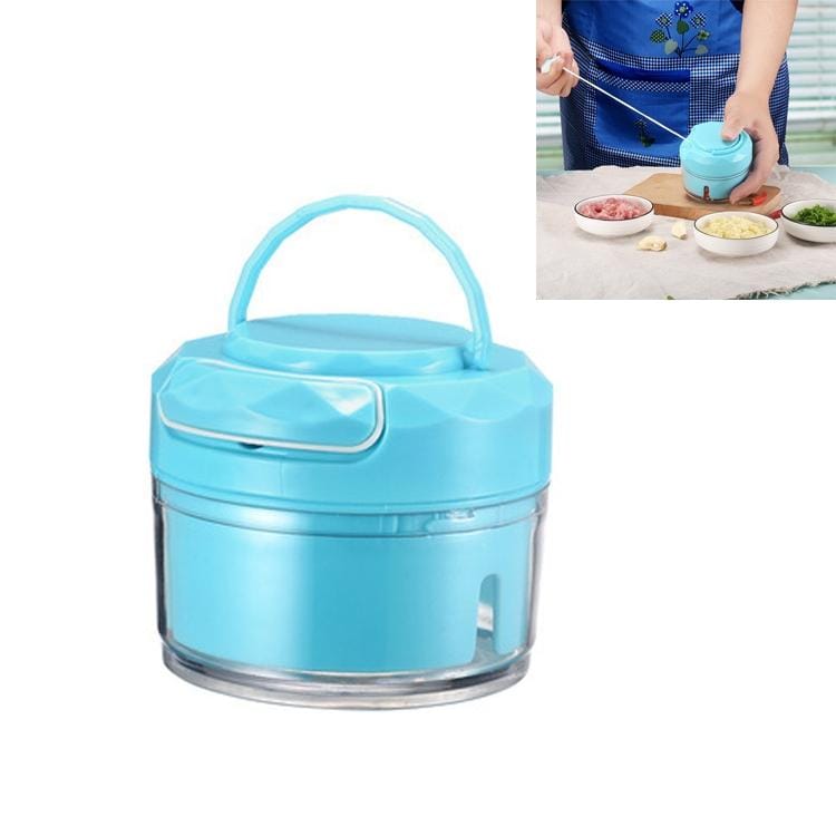 Home Kitchen Manually Pull Garlic Pounded Garlic Machine Ginger Minced Garlic Crusher (Blue)