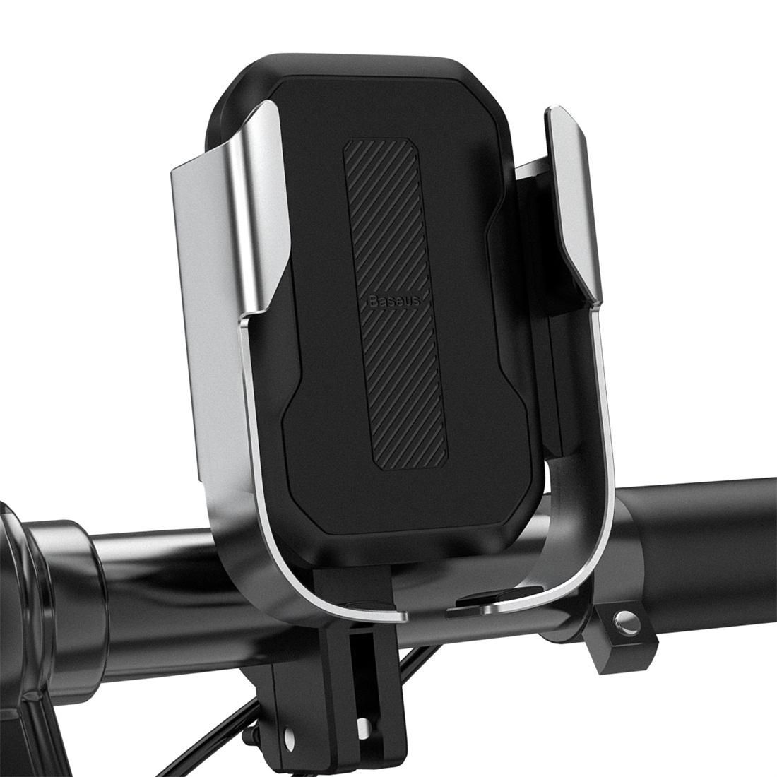 Baseus SUKJA-01 Armor Motorcycle Bike Mobile Phone Holder Bracket (Silver)
