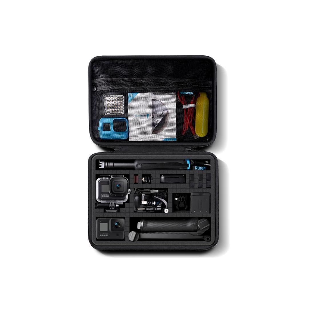 For GoPro HERO8 / 7 / 6 RUIGPRO Shockproof Waterproof Portable Case Box Size : 33.5cm x 24.7cm x 6.3cm (Black)