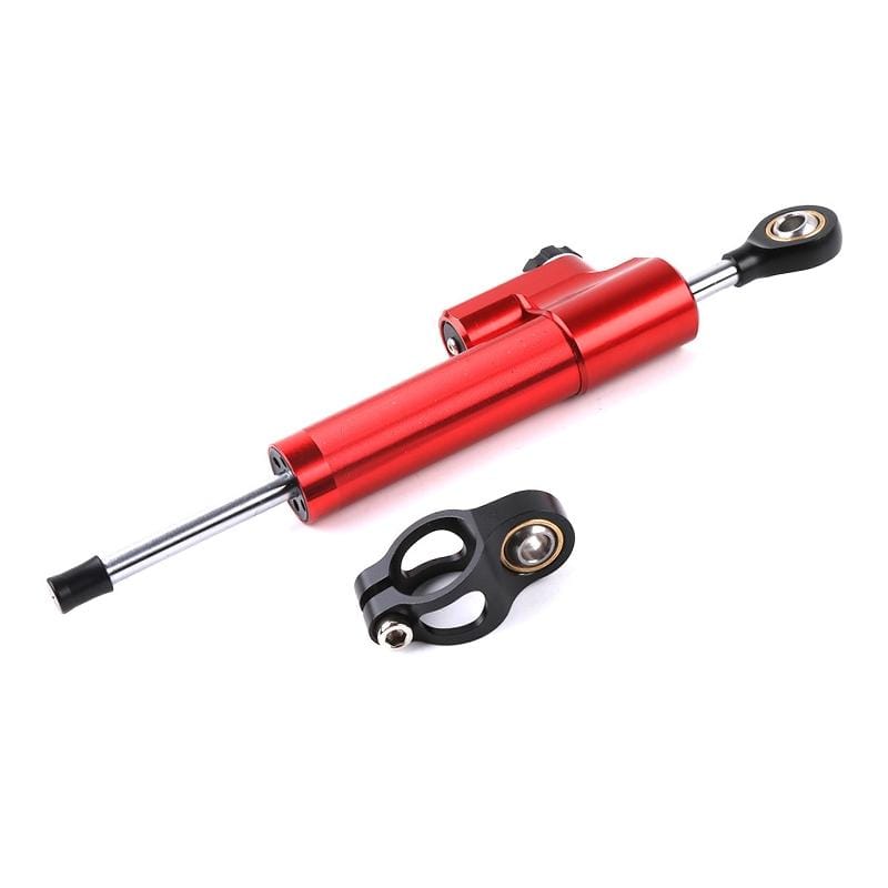 Motorcycle Handlebar Universal Shock Absorber Direction Damper Steering Stabilizer Damper Accessories (Red)