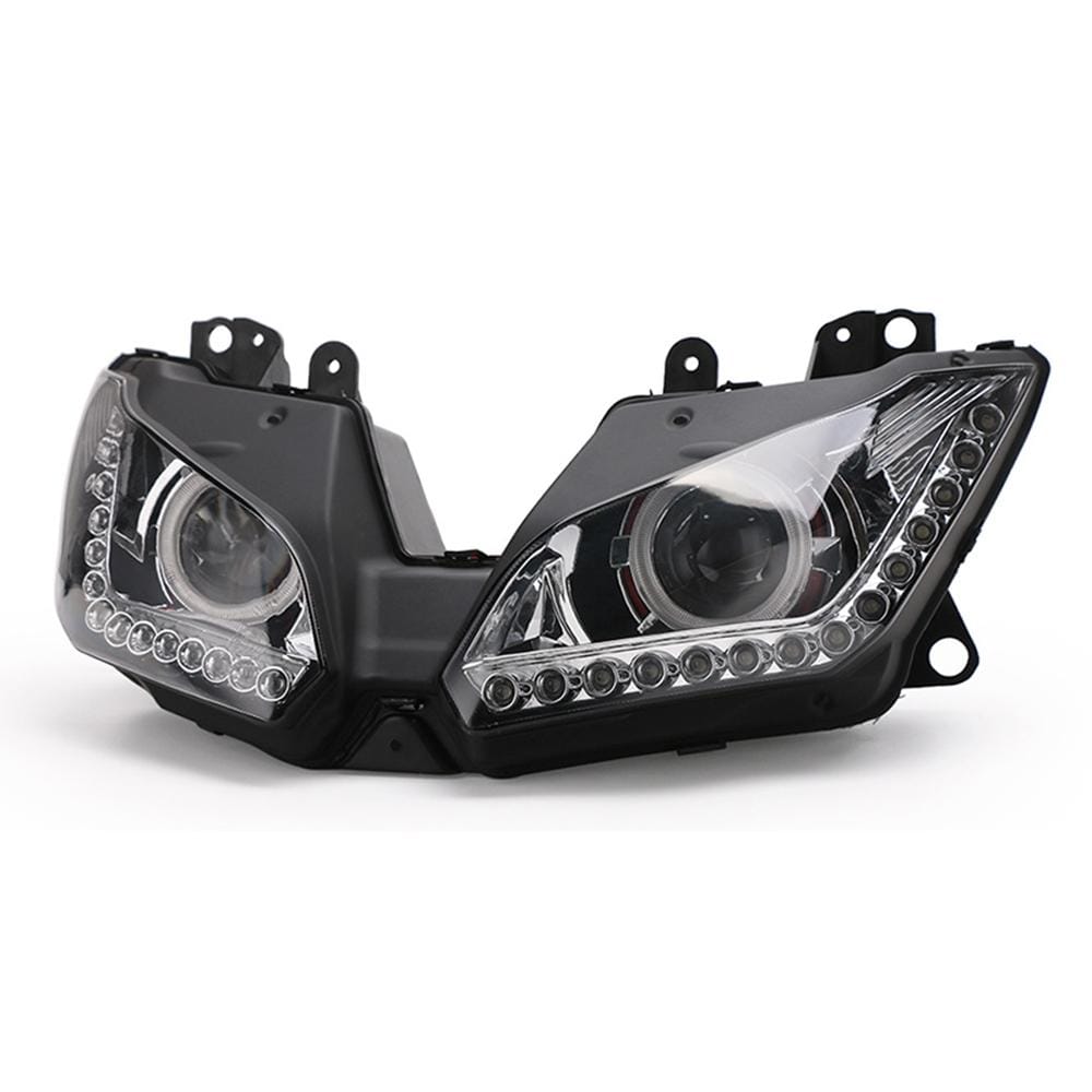 Speedpark Motorcycle LED Headlight Assembly with Angel Eyes for Kawasaki NINJA 250 300 ZX6R ZX 6R 2013-2016
