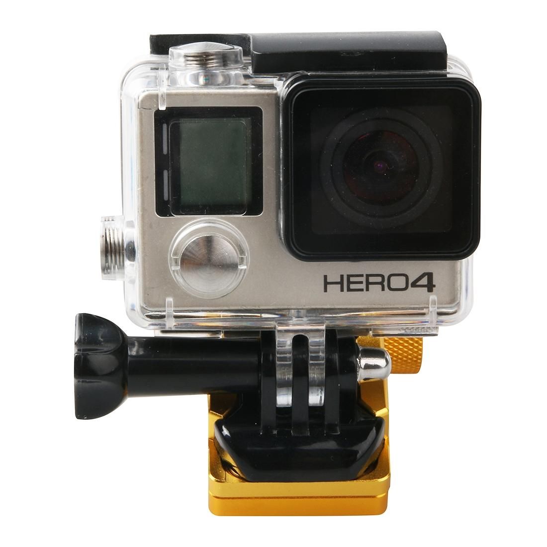 Motorcycle Rearview Mirror CNC Aluminum Alloy Stent Fixed Bracket Holder for GoPro  NEW HERO /HERO6  / 5 /5 Session /4 /3+ /3 /2 /1, Xiaomi Xiaoyi, SJCAM Camera (Gold)