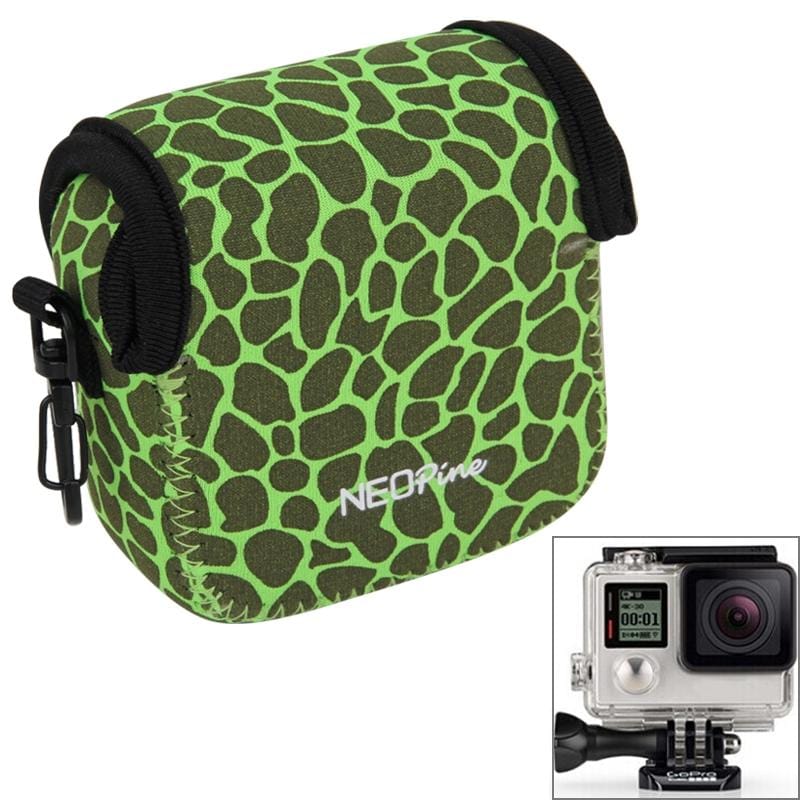 NEOPine GN-5 Leopard Texture Waterproof Housing Neoprene Inner Protective Bag Camera Pouch for GoPro HERO5/ 4 /3+ /3 /2 /1 (Purple)