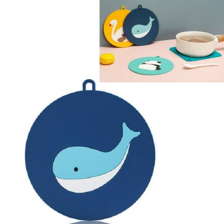 10 PCS Anti-scald and Heat-resistant Placemats Home Waterproof and Oil-proof Table Mats Silicone Coasters, Size:Large, Style:Whale