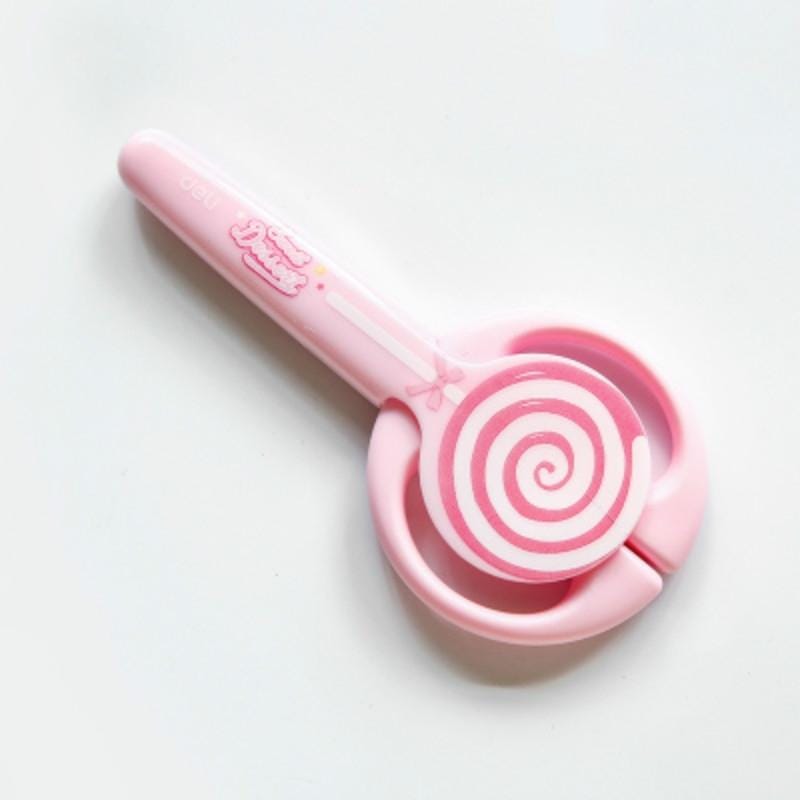 Sweet Lollipop Portable Scissors Home Furnishing Tool DIY School Office Supplies (Pink)