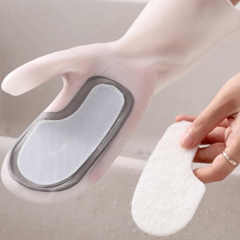 5 PCS Dishwashing Gloves Non-Oily Kitchen Waterproof Housework Wipes, Style:Scouring Pad Gloves