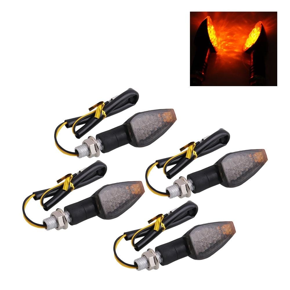 4 PCS DC 12V Motorcycle 12-LED Turn Signal Lamp Indicators Blinker Light (Yellow Light)