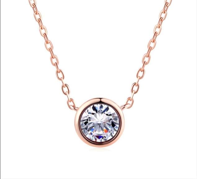 Simple Style Cubic Zirconia Necklaces Pendants Fashion Jewelry Women Chain Accessiories (Clear)