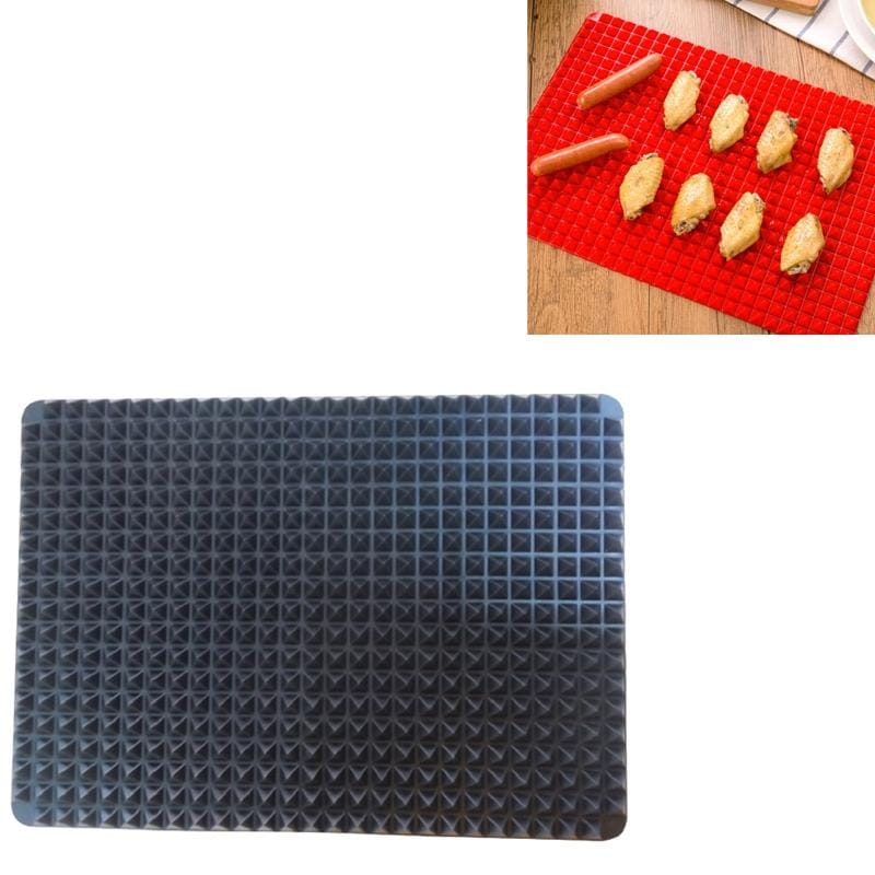 2 PCS Silicone Multifunctional Bbq Pizza Mat Multifunctional Placemat Grill Mat Microwave Baking Mat (Black)