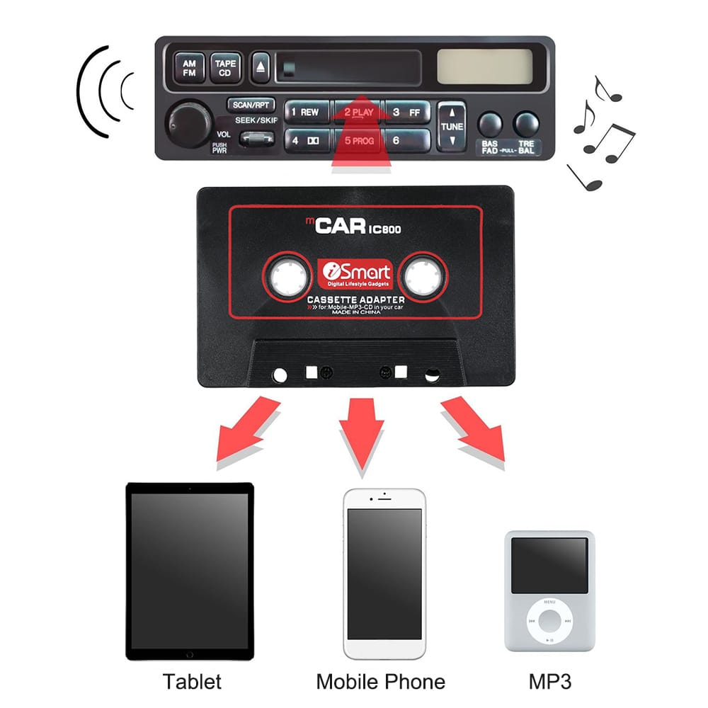 Audio AUX Car Cassette Tape Adapter Converter 3.5MM Fit for